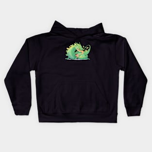 Adorable Dragon Animal Loving Cuddle Embrace Children Kid Tenderness Kids Hoodie